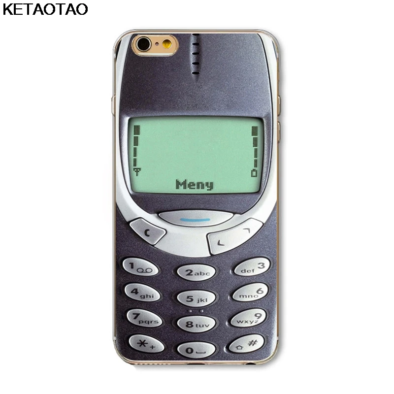 Бежевый KETAOTAO камера старый телефон 3310 Забавный чехол для телефона s для iPhone 4S 5C 5S 6 6S 7 8 Plus X Чехол кристально чистый мягкий TPU чехол s - Цвет: Бежевый