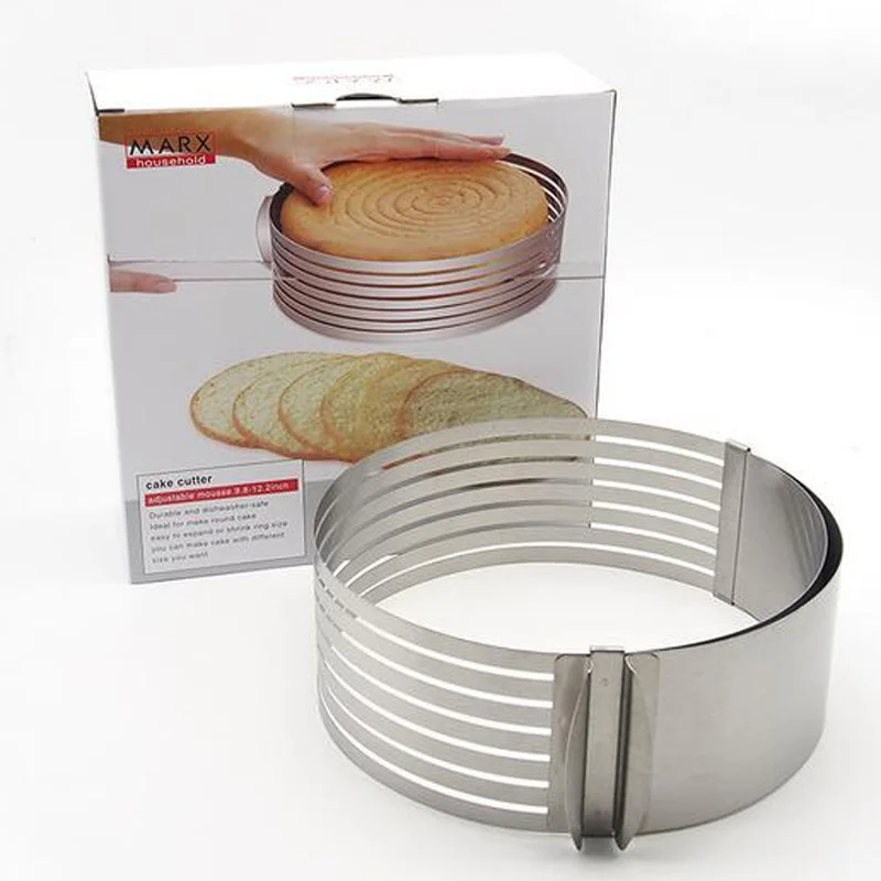 Stainless Steel Adjustable Layer Cake Slicer Kit Mould Slicing Cake