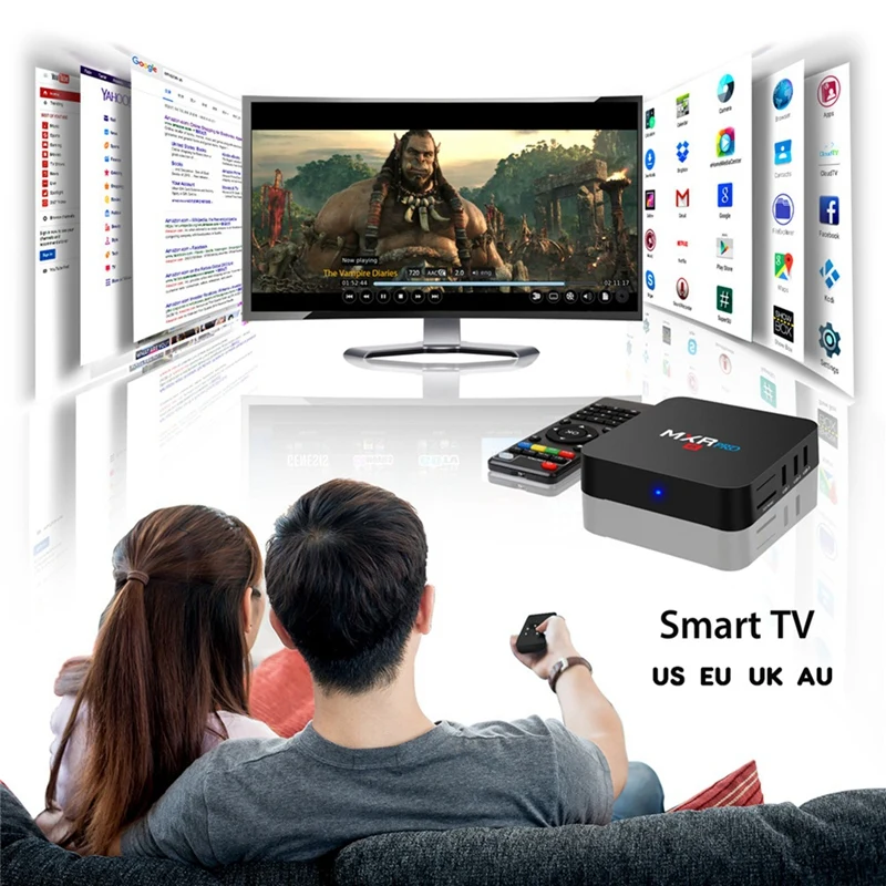 4 ГБ ОЗУ 32 Гб ПЗУ Max Mxr Pro Android 7,1 Smart Tv Box Rk3328 четырехъядерный 2,4 ГГц Wifi Vp9 H.265 Uhd Mxrpro 4 K плеер ЕС вилка