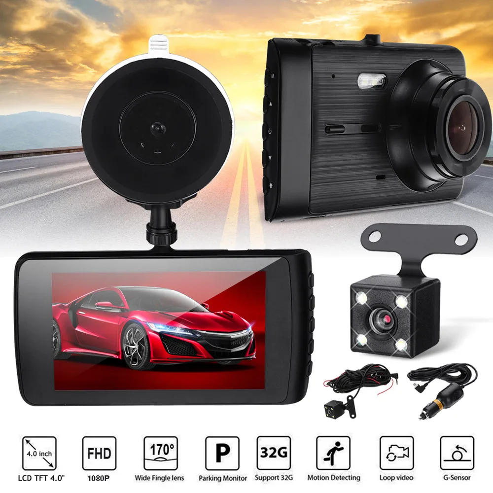 

HD 1080P Car DVR Dash Camera 170° Dual Lens 4inch LCD Screen Cam Video Recorder For Camara Para Auto Camera Voiture 3.12