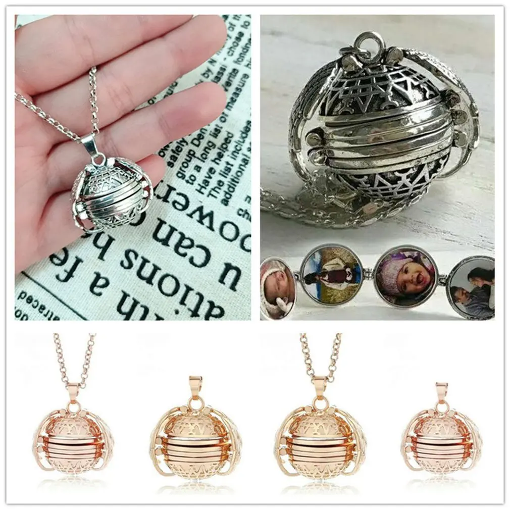 Magic 4 Photo Pendant Memory Floating Locket Necklace Angel Wings Flash Box Fashion Album Box Pandent Necklaces Dropshipping