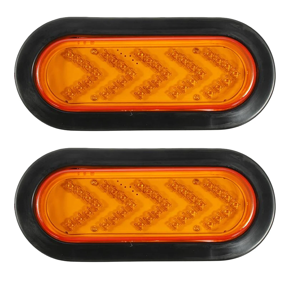 

HEHEMM 2 x 35 LEDs Arrow Turn Signal Light with Grommet Car Tail Light for Truck Trailer Amber 12V DC