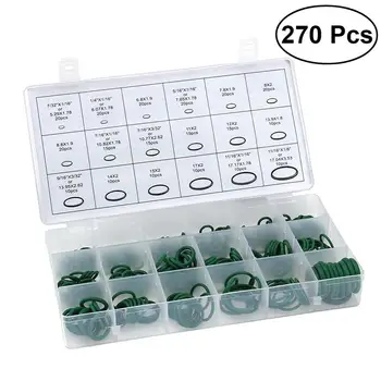 

270pcs 18 Sizes O Ring Rubber Insulation Gasket Washer Seals Car Air Conditioning Compressor Seals Vehicle Auto Repair Tool Kit