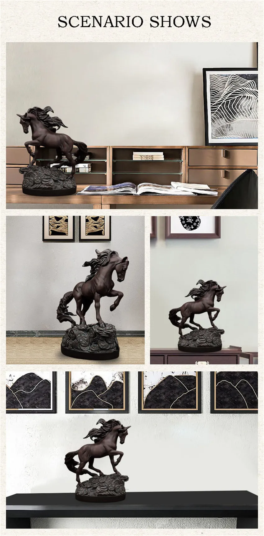 Винтажная статуя счастливой лошади и скульптура, изделия из смолы, аксессуары для украшения дома, креативный бизнес, свадебный подарок на день рождения