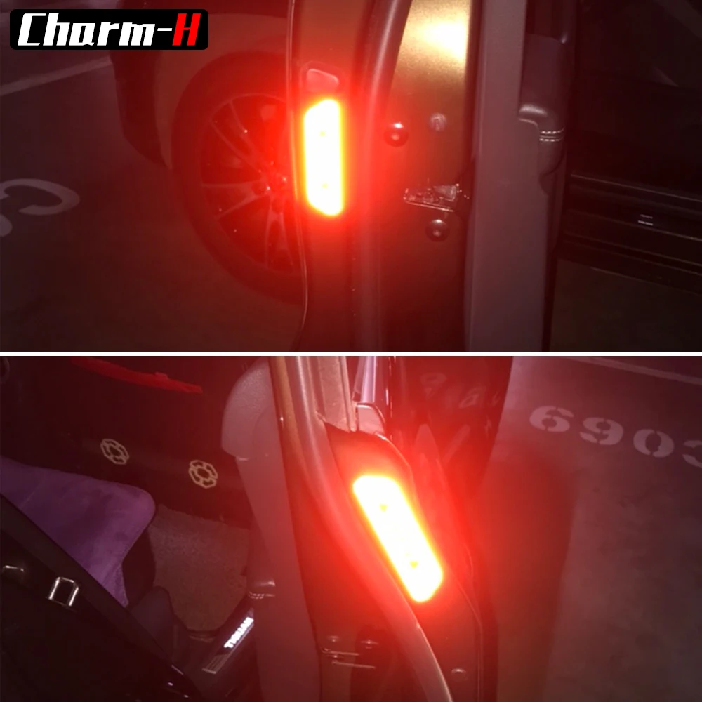 Car Reflective Tape Safety Warning Sign Mark Strip Decal Sticker Door Open Notice Bicycle Accessories Universal for BMW Benz