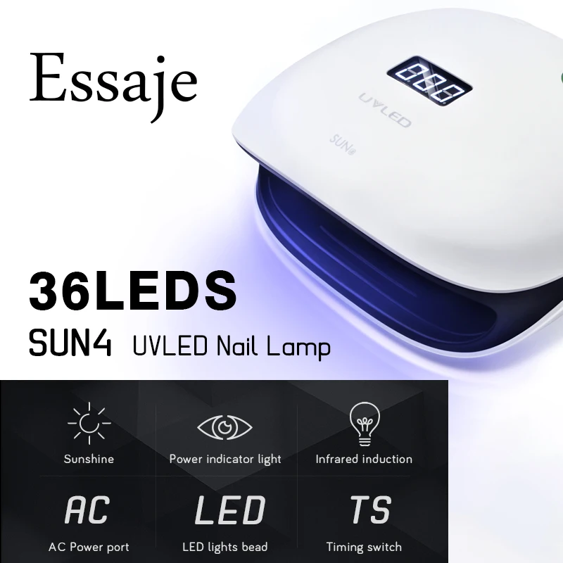 

KADITION 48W Nail Dryer LED UV Lamp LCD Display 36 LEDs For Curing Gel Polish Auto Sensing Manicure Tool SUN4 2-in-1 UV LED Lamp