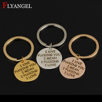 

2018 Hot Custom 3 Color Metal Jewelry Men Women Keyring I Love You Fashion Lettering Stainless Keychain Lovers Couples Gift DIY