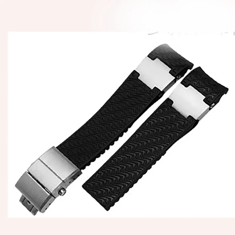 Водонепроницаемый резиновый ремешок 22 мм черный синий коричневый ремешок для часов Ulysse Nardin DIVER Мужские механические часы аксессуары без застежки