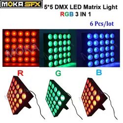 6 шт. 25*30 Вт фонари светодиодные матрицы DMX RGB 3 в 1 этап светильники DJ оборудование для Disco крючок для ночного клуба свадебный этап вечерние