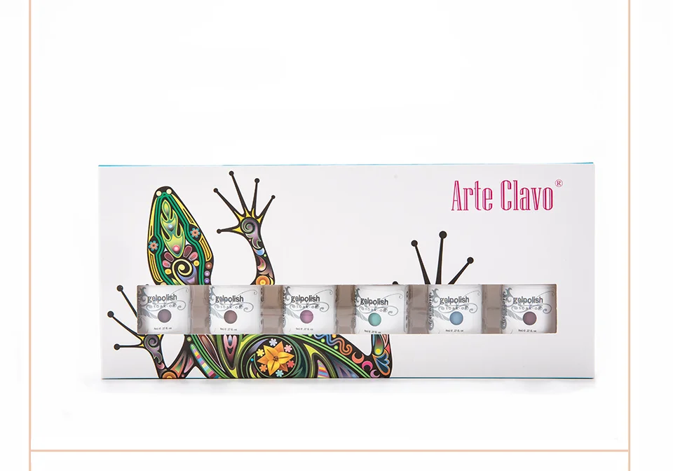 Caixa de Presente para Manicure Arte Clavo Pces - Kit Unha Gel Polonês uv Resina Embeber Fora Verniz Semi Conjunto Permanente 8 ml 6 4 Beleza e saúde