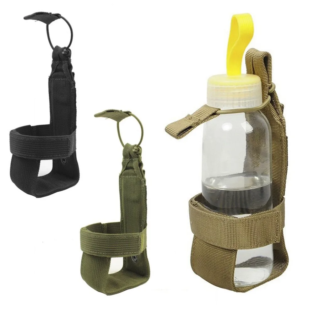 BLACK Tactical Camping Hiking Water Bottle Holder Belt Carrier Pouch Nylon Bag 1