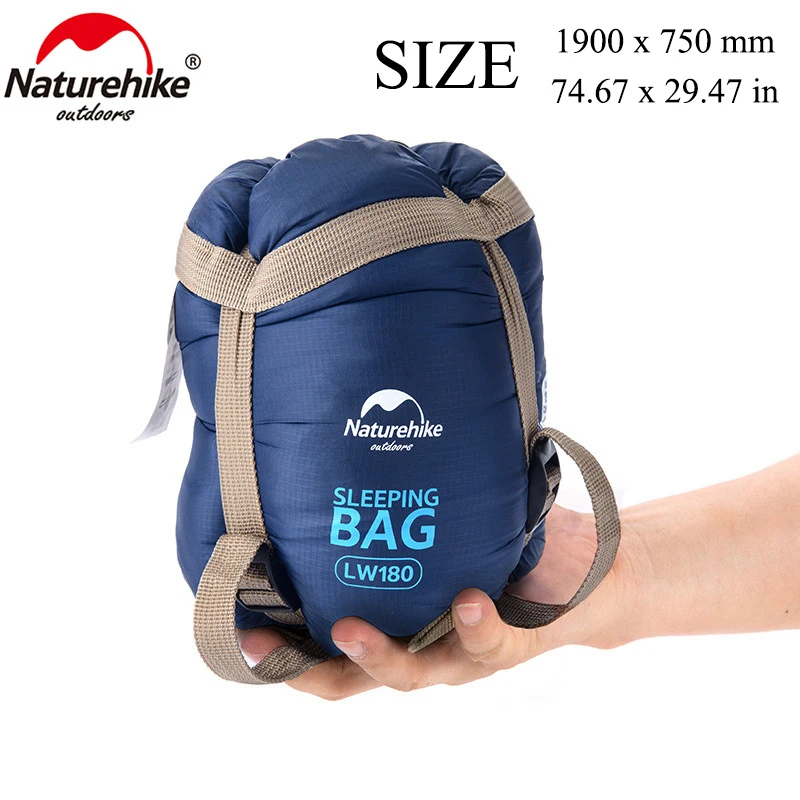 Naturehike 75x29,5 ''Мини Открытый Сверхлегкий конверт спальный мешок ультра-маленький размер для кемпинга пешего туризма альпинизма NH15S003-D