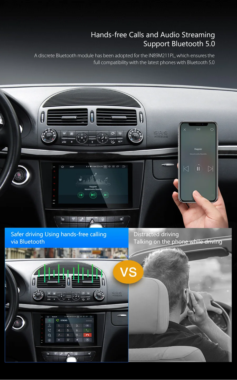 Sale 8" Android 9.0 Pie OS Car Multimedia Navigation GPS Radio for Mercedes Benz E-Class W211 2002-2008  (E200/E220/E240/E270/E280) 15