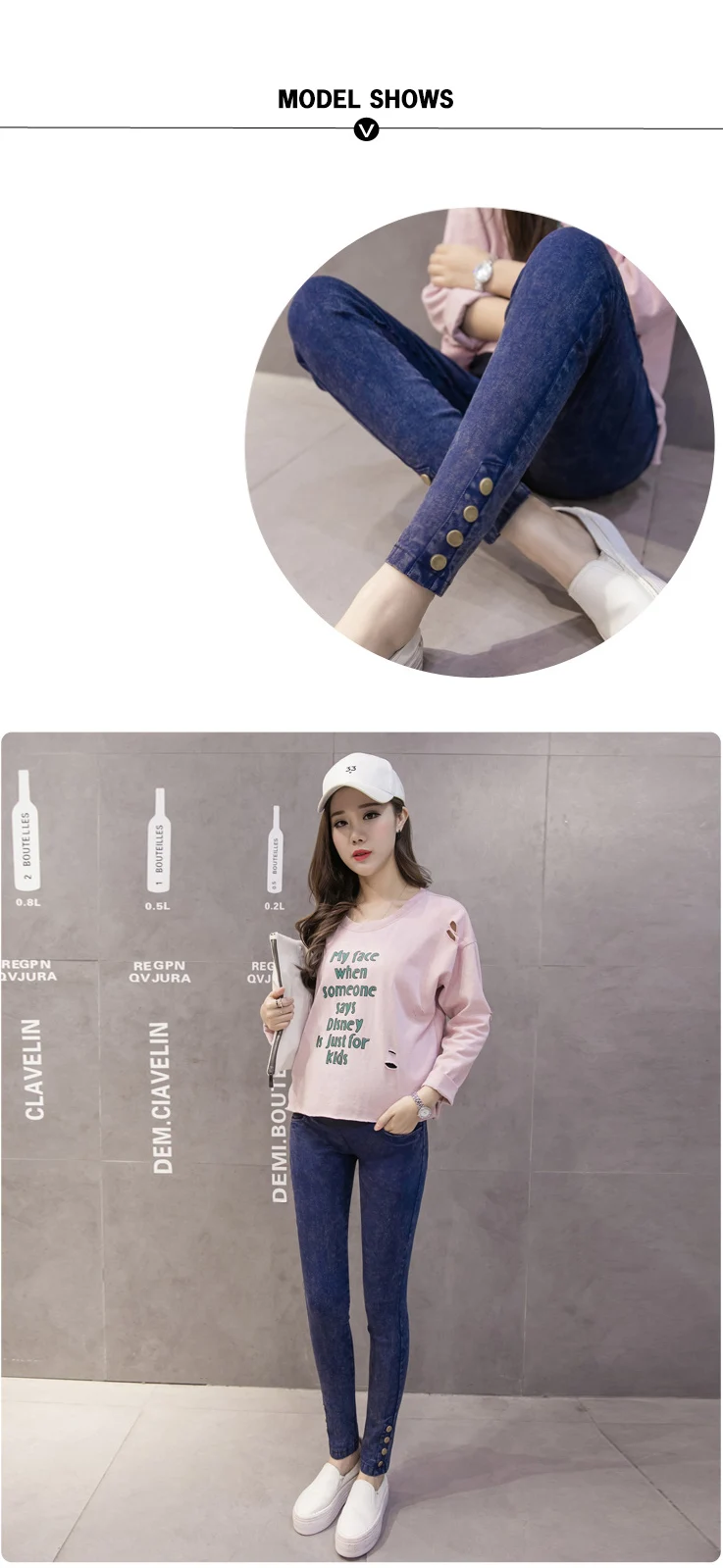 Calças de Brim para a Gravidez Calças de Maternidade Cintura Elástica Roupas Primavera Verão Mulheres Grávidas Denim Mais Tamanho M-2xl 8 Cheap Jeans