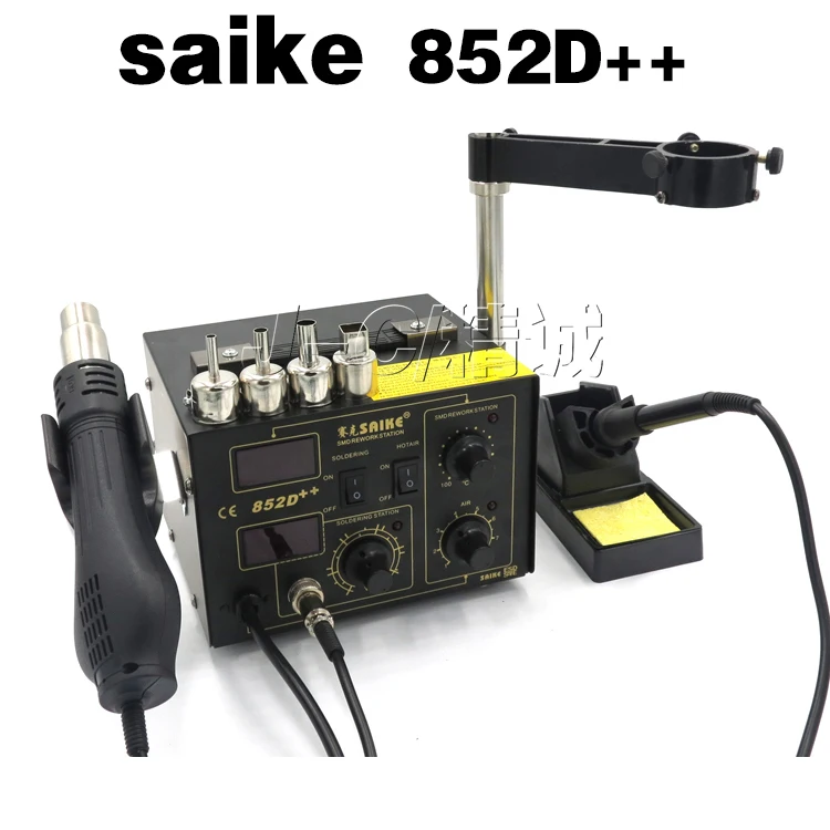 SAIKE 852D + паять железа паяльник пистолет горячего воздуха 2 в 1 паяльная станция|iron