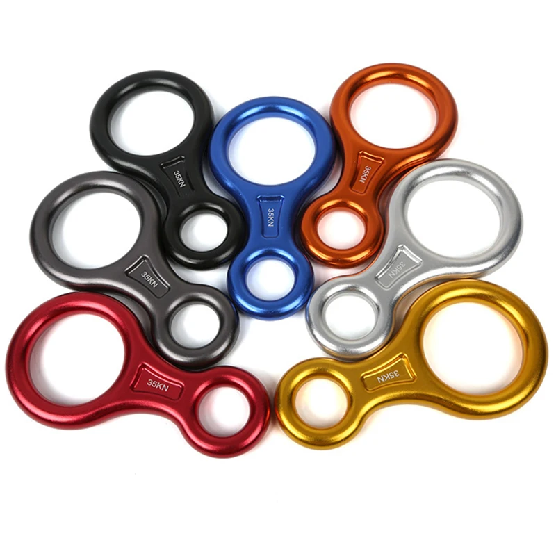 

35KN Aluminum Outdoor camping Rock climbing gear equipment climbing carabiner mountaineering Eight Ring Random Color