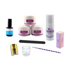 10 шт./компл. акриловый порошок Набор для акриловых ногтей Кристальный полимер для ногтей акриловый для ногтей Набор для маникюра нужен УФ-лампа для ногтей набор кистей