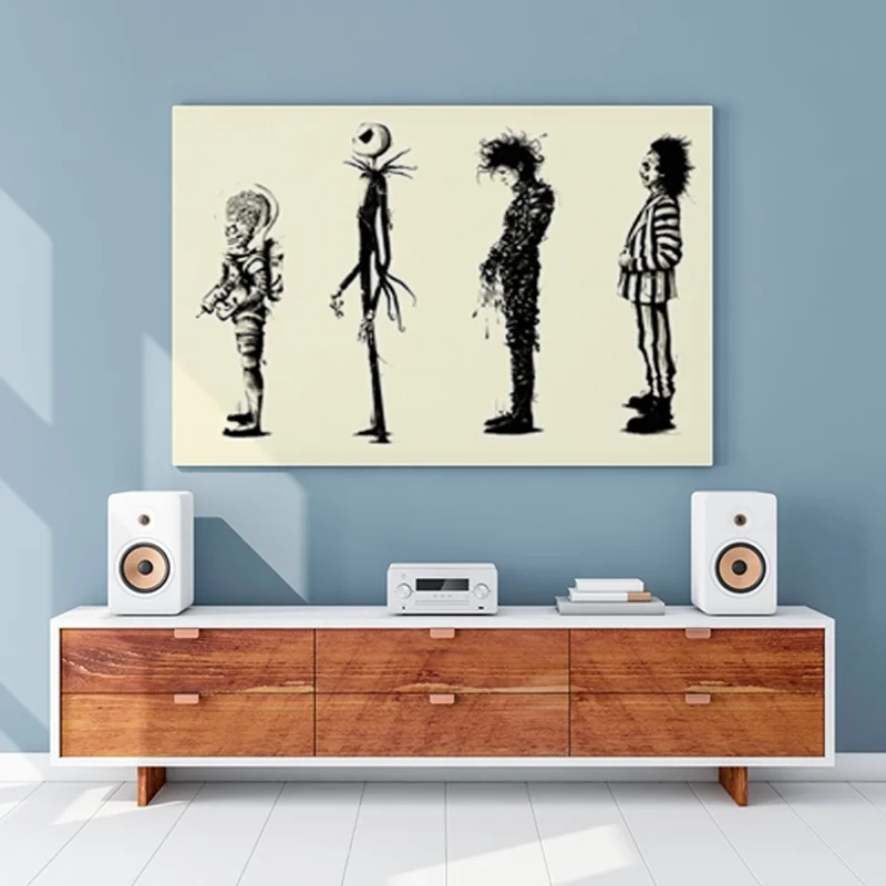 Home Decr Живопись Тим Бертон Фильм Beetlejuice Эдвард руки-ножницы Постер фильма HD Печать Лучший!