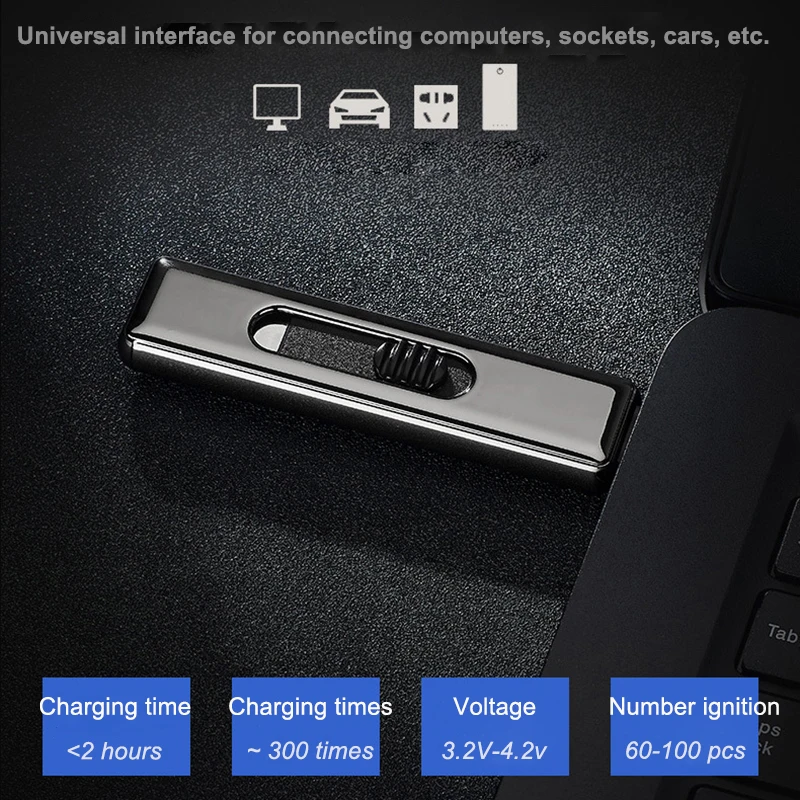 USB двухсторонний прикуриватель зажигания портативный Ветрозащитный Push перезаряжаемые электронные зажигалки Автоматическое отключение питания для мужчин