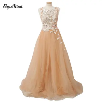 Champagne A-Line Prom Dresses Real Photo Sheer Scoop Cap Sleeves Floor Length Appliques Formal Evening Dress Gown 2017
Champagne A-Line Prom Dresses Real Photo Sheer Scoop Cap Sleeves Floor Length Appliques Formal Evening Dress Gown 2017