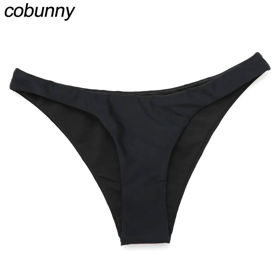Buy Cobunny Women Swimwear Briefs Sexy Black Solid Two
