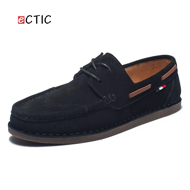 

ECTIC Swag Autumn Winter Warm Genuine Leather Loafers for Men Slip On Boat Shoes Top Sider Dropshipping Swag Calcado