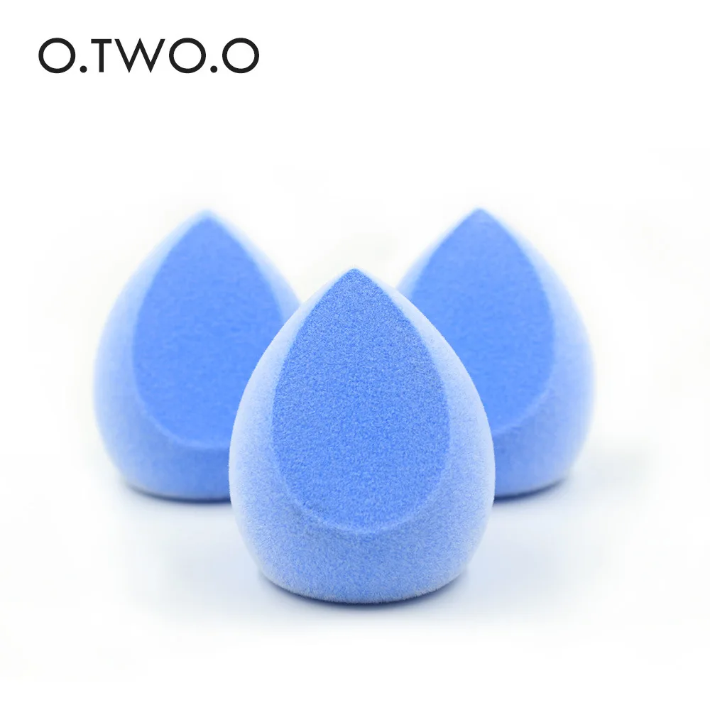 

O.two.o Blue Flocking Water Drop Powder Slice Two-knife Stereo Powder Push Dry And Wet Dual-purpose Cosmetic Egg 9919