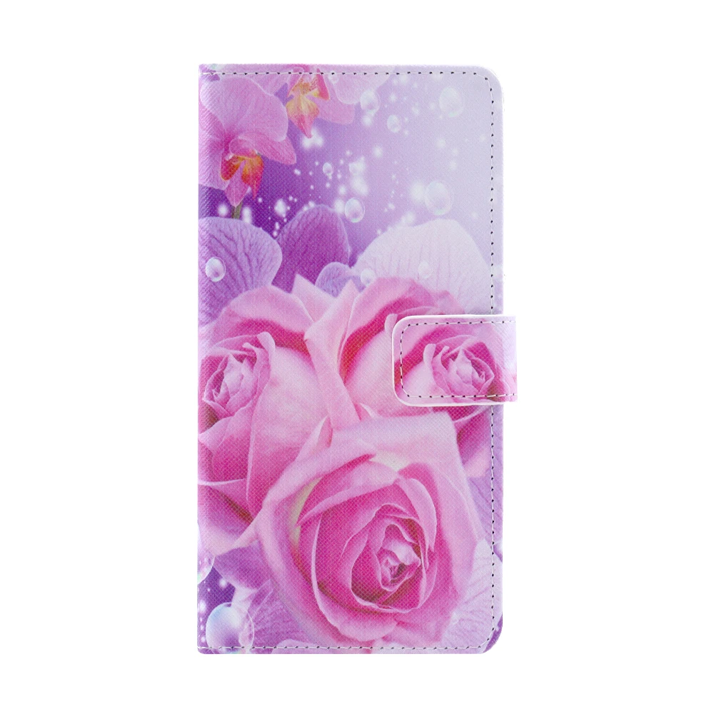 PDGB Painted Wallet Leather Case for Leagoo M5 M7 M8 M9 S8 S9 S10 T5 Z7 Kiicaa Power 5 Mix Color Flower Rose Cover Flip Case