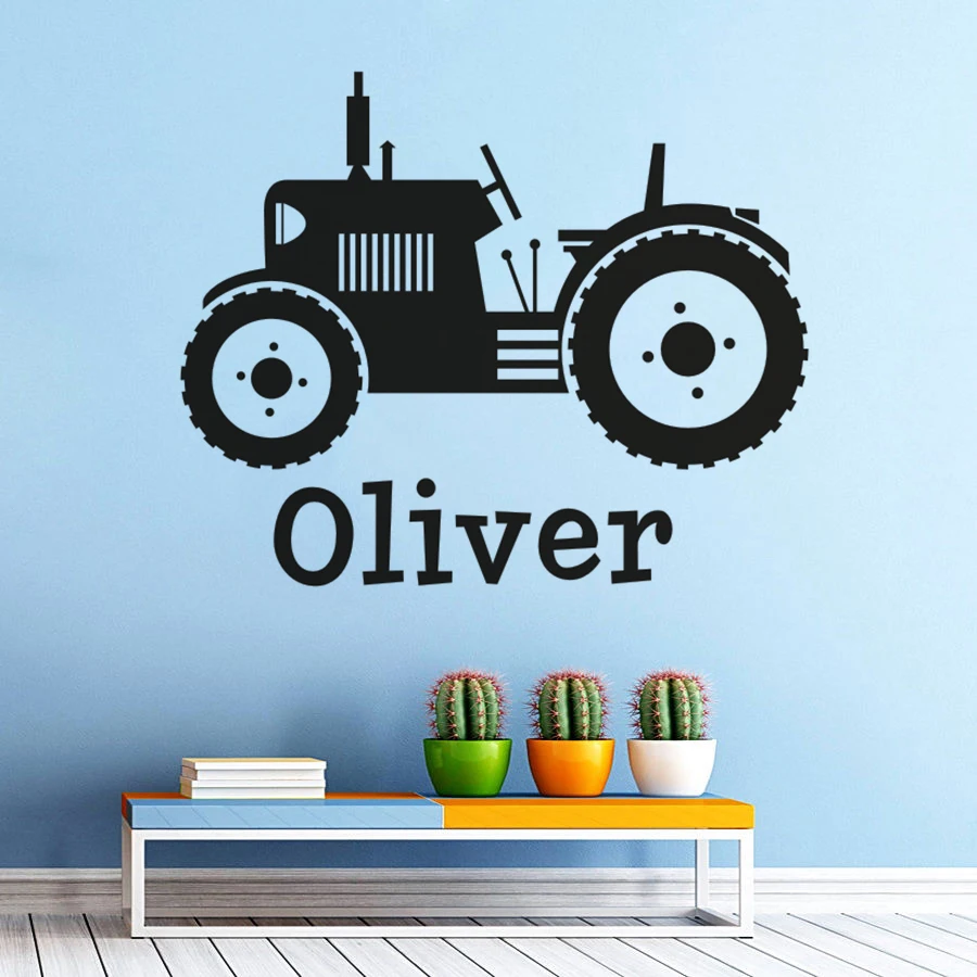 Наклейка на стену с фермерским трактором виниловый постер для малышей большие