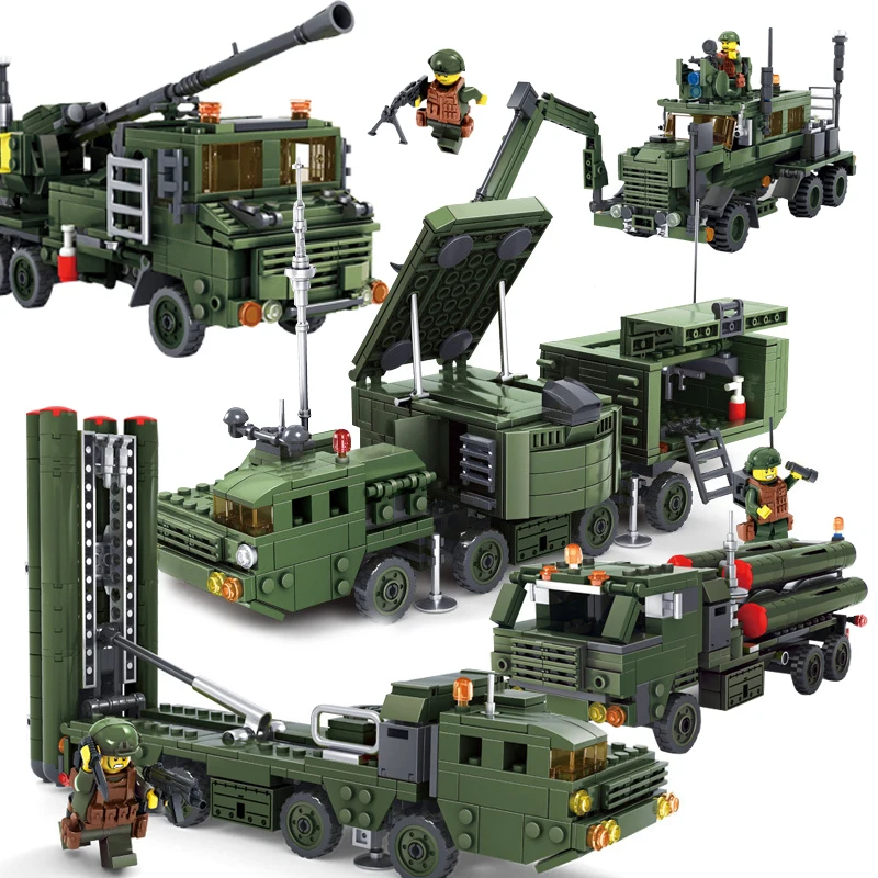 

KAZI Military Compatible Legoed Ww2 Vehicles Tanks World War 1 2 Model Building Kits Blocks Cannon Figures Missile Weapons Truck