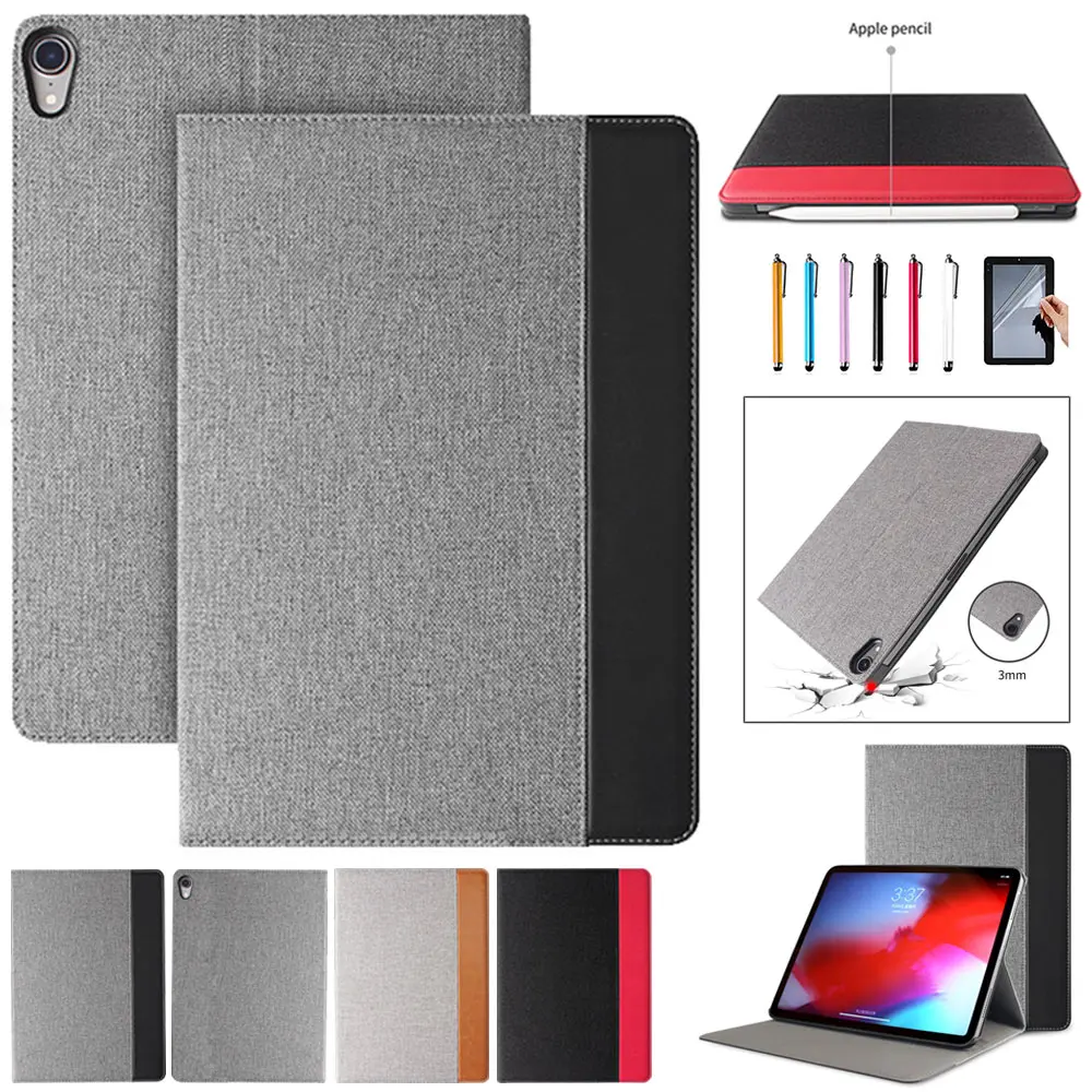 

Smart Magnetic PU Leather Case for iPad Pro 11 2018 Cover Untra-Slim Auto Sleep/Wake Up Case for Apple Ipad Pro 11'' + Film+Pen