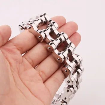 

men Supernova Sale 18/22mm Width Men's Cool Silver Gold Black Color Motorcycle Chain Bracelet Bike 316L Stainless Steel