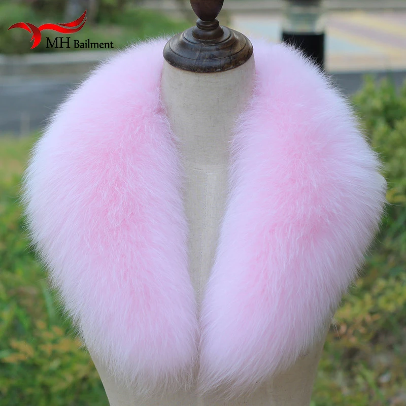 

2019 Hot New Popular Genuine Real Fox Fur Collar Hoodie Trimming Natural Hood Trim Big luxury Scarf and hat set Custom Made