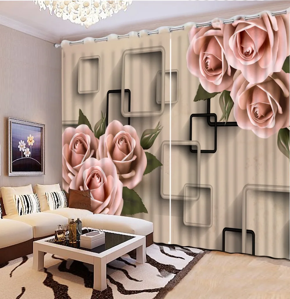 

Современные занавески высотой для гостиной, спальни, 3D занавески с квадратными цветами