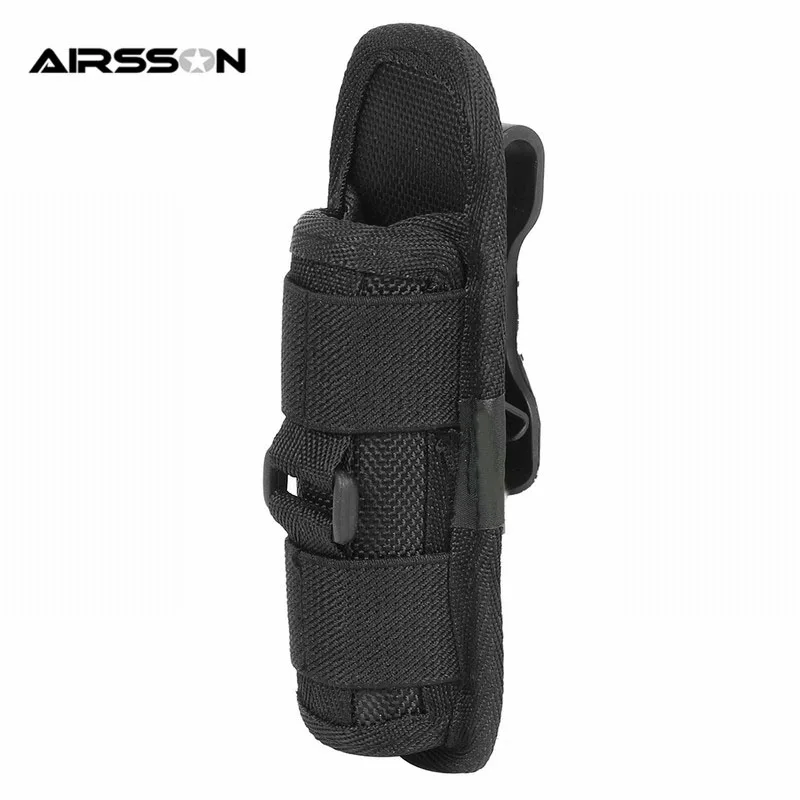 360 Degrees Rotatable LED Flashlight Pouch Holster With Clip Belt Molle Lighting Accessories Torch Case Torch Cover Hunting Bag