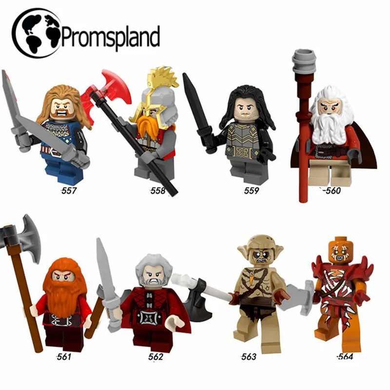 

8pcs The Hobbit Mini Figure Kili/Fili/Ironfoot/Gloin/Oin/Thorin Building Blocks Compatible With LegoINGlys Toy For Kids 4.5cm