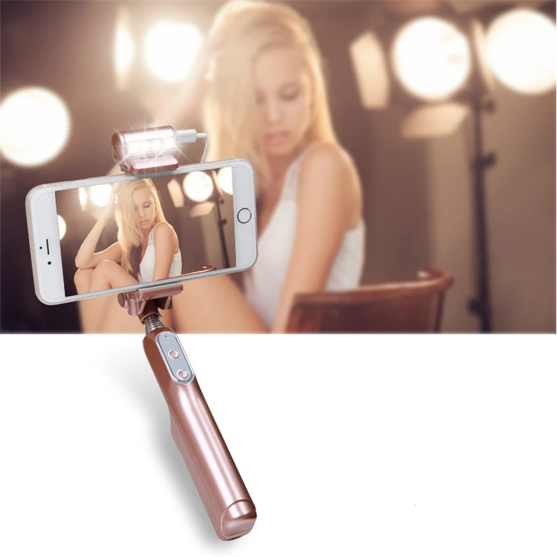 Xiamelon Bluetooth Моноподы монопод с LED Заполните свет и зеркало для Android IPhone мобильный