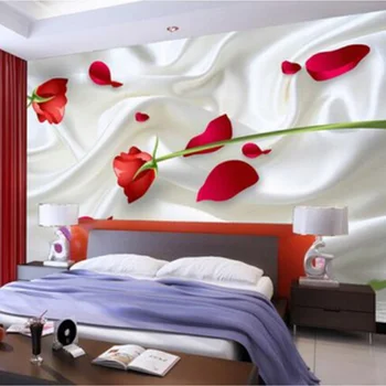 

Custom Mural Wallpaper 3D Stereo Red Rose Sofa Background Wall Murals Non-woven Bedroom TV Backdrop Photo Wallpaper For Walls 3D