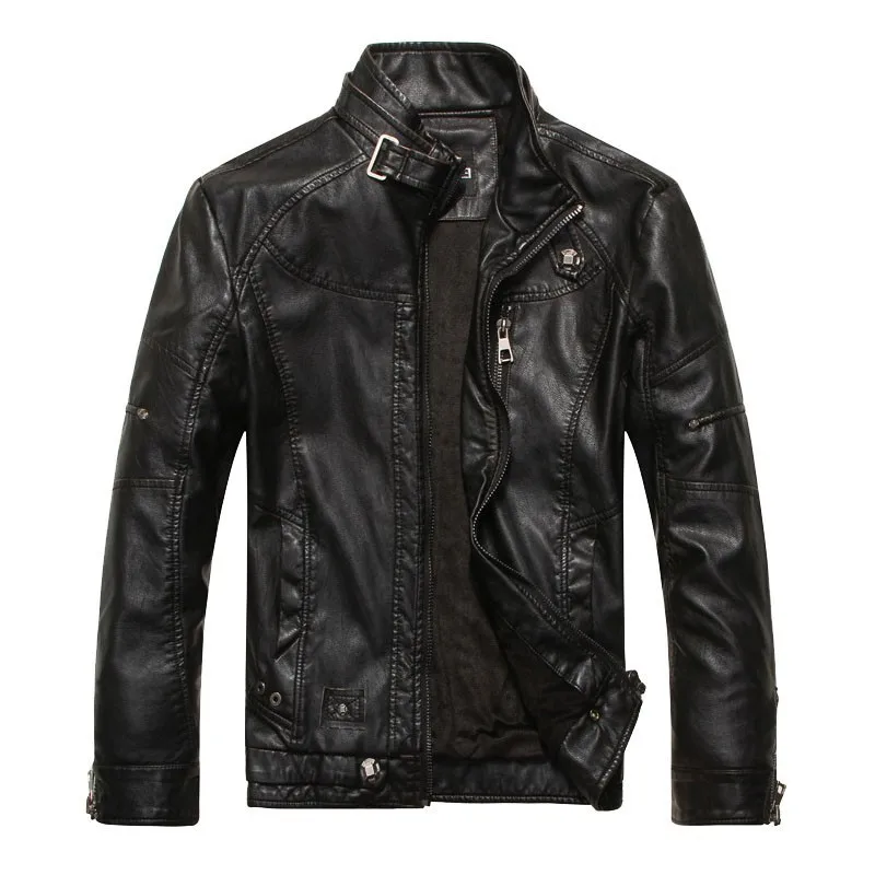 Новое поступление, брендовые мотоциклетные кожаные куртки для мужчин, мужская кожаная куртка, jaqueta de couro masculina, мужские кожаные куртки, парка - Цвет: 2 Black