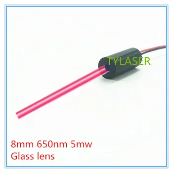 

8mm 650nm 5mW Glass lens Red Dot Laser Module Industrial Grade APC Driver