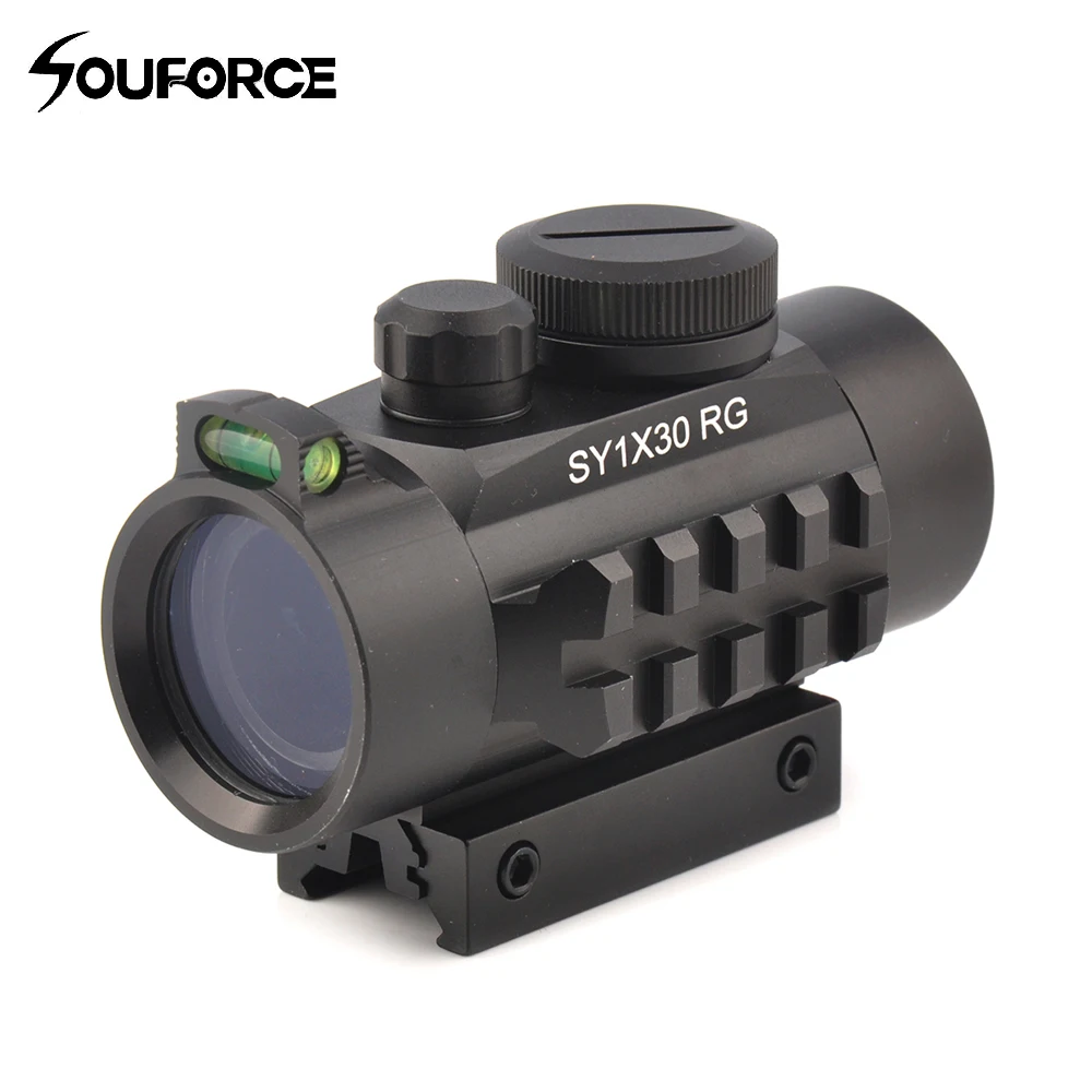 Новый SY1x30RG красные точки Riflescopes оптический прицел с дух пузырьковый уровень костюм 30 мм Picatinny/Уивер крепление для Охота