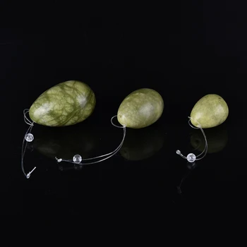 

3PCS/SET Natural Green Jade Eggs Women Pelvic Floor Muscle Kegel Exercise Vaginal Tightening Exercise Yoni Egg Ben Wa Ball