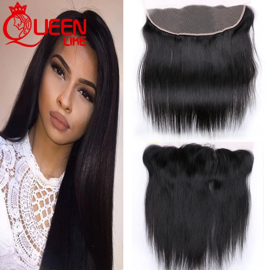 

Queenlike Hair Brazilian Lace Frontal Closure 13x4 Ear to Ear Brazilian Straight Hair Lace Frontal 8A Full Frontal Lace Closure