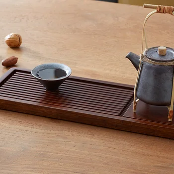

Multi-function home office ornament Chinese Bamboo Gongfu Tea Table Serving Tray with water storing and draining way