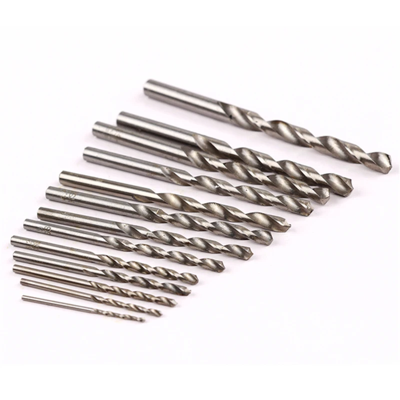 

13PCS Small-Large HSS High Speed Steel Twist Drill Bit Set Round Shank 1.5-6.5mm For Wood Plastic Metal