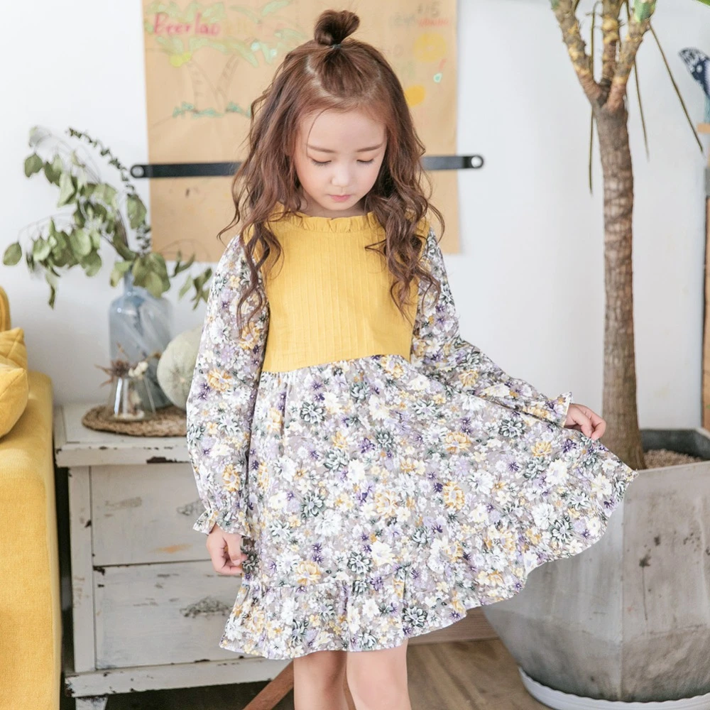 Vestido Floral para niñas de Primavera/otoño ropa para Niñas para niños vestidos con estampado de flores manga larga de algodón suave vestido 2018|Vestidos| - AliExpress