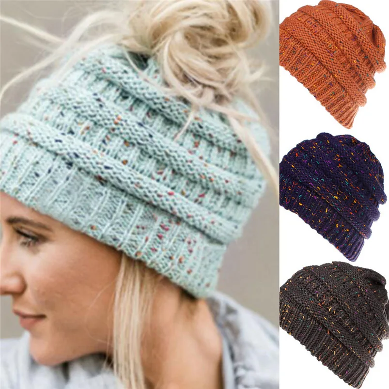 

Women Baggy Warm Crochet Winter Wool Knit Ski Beanie Skull Slouchy Caps Hat Winter Warm Cap Outdoor Fashion Hat #O18