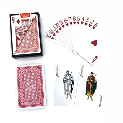 2Set/Lot Pattern Baccarat Texas Hold'em Plastic Playing Cards Waterproof Poker Cards Pokerstar Board Game 2.28*3.46inch qenueson - Цвет: 2Red