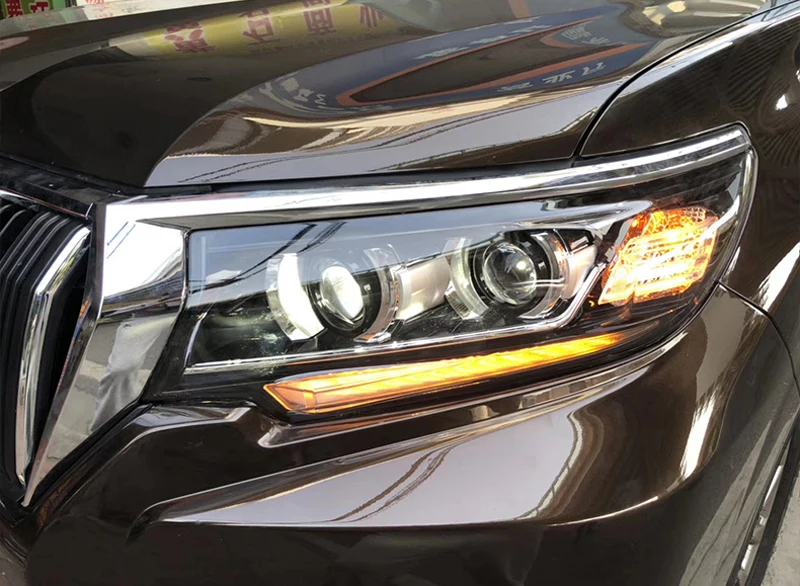 Фара для Toyota Prado LC200 фары 2017 2018 светодиодный объектив ангельские глазки HID ближний