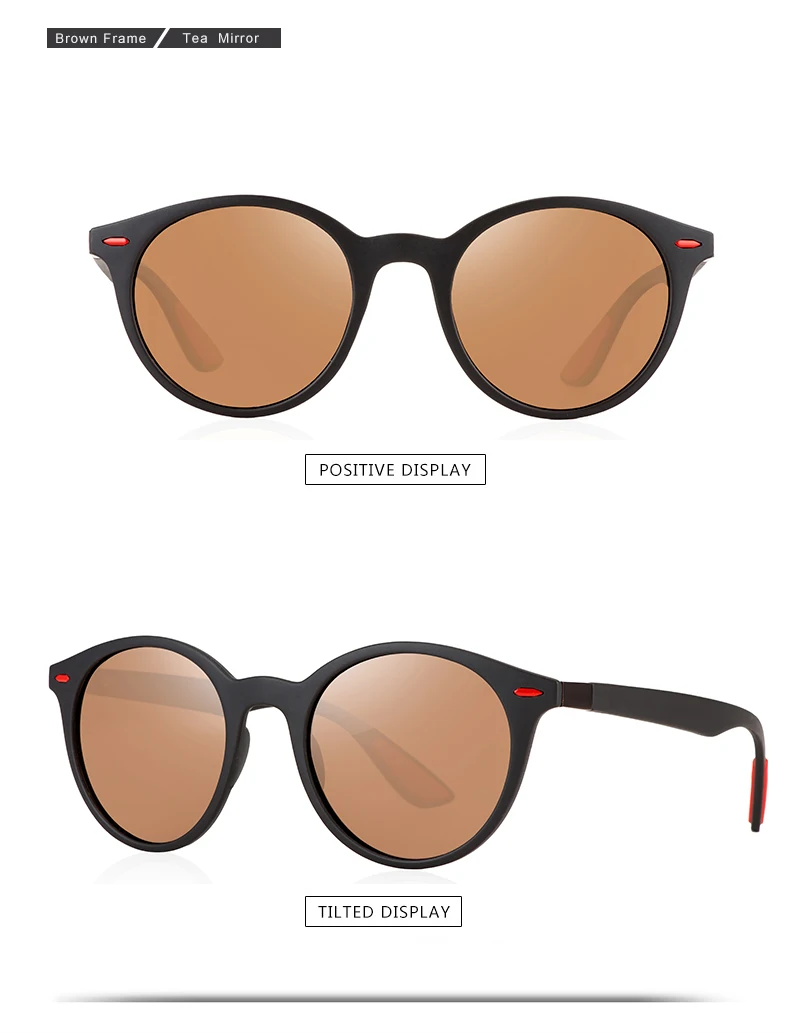 ASUOP2019 new fashion round polarized ladies sunglasses classic retro design men's glasses large frame goggles UV400 sunglasses (13)